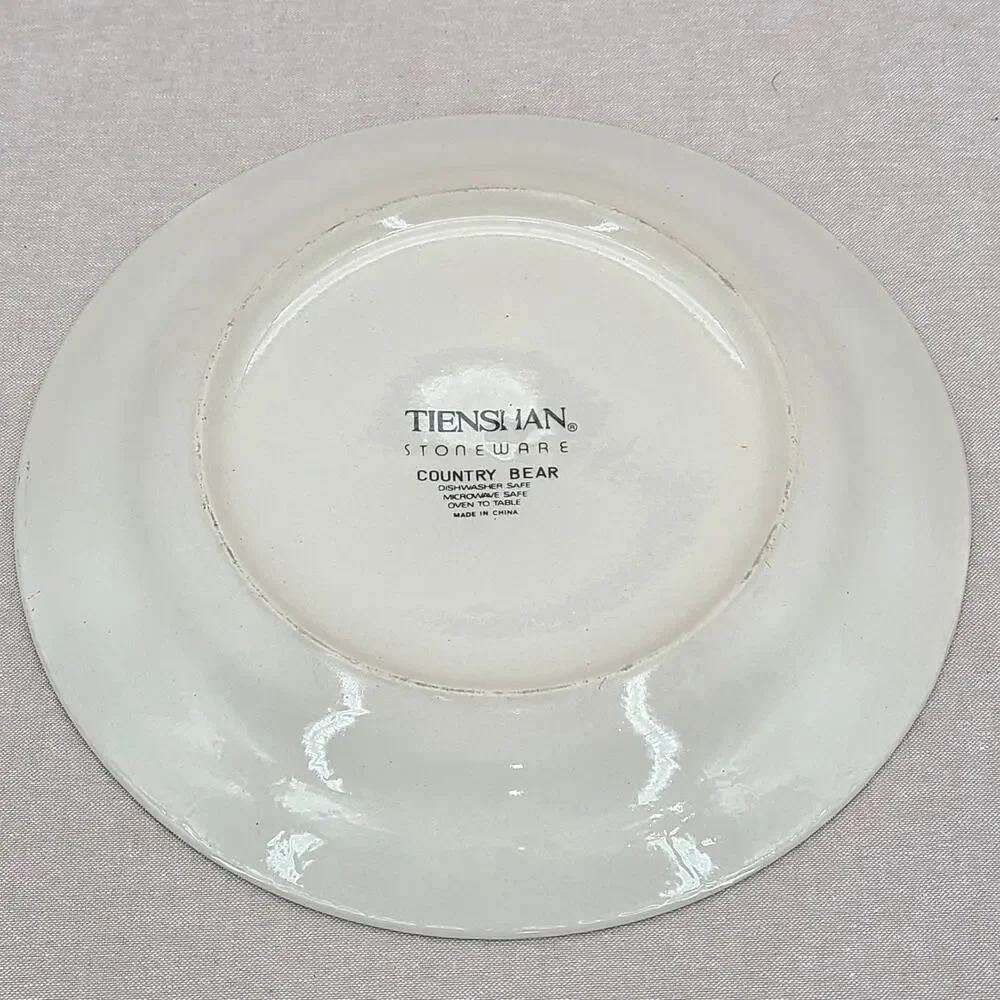 Vintage Tienshan Country Bear Stoneware Dinnerware Set – 3 piece Place Setting